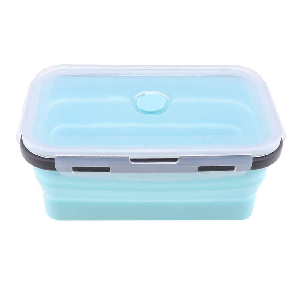 350Ml 500Ml 800Ml 1200Ml Draagbare Lunchbox Siliconen Vouwen Lunchbox Bento Box Met Afdichting Plug Voor-40 Tot 230 Celsius: Blauw / 800ml