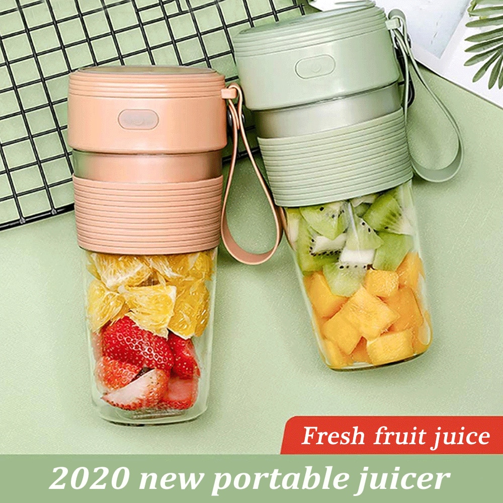 Draagbare Blender Usb Mini Juicer Huishouden Oplaadbare Keuken Blender Dubbele Power Opladen Juicer Citruspers
