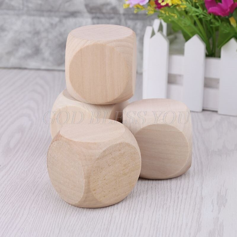 5Cm 6 Zijdig Blank Hout Dice Party Familie Diy Games Afdrukken Graveren Kid Speelgoed