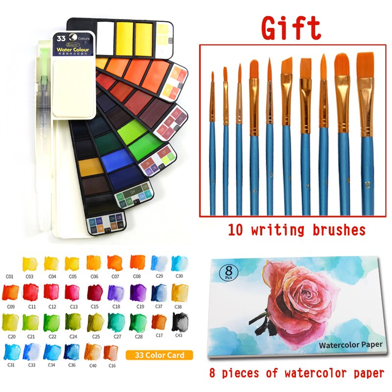 Superieure 18 25 33 42 solide aquarel verf met wat grandado