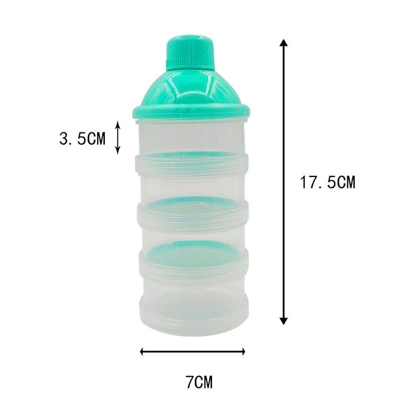 Babymelkpoeder dispenser formule doos met 4 lagen, melkpoeder dispenser pot niet-morsen kinderen melk poeder opslag container snacks doos draagbare container fles voor reizen buiten