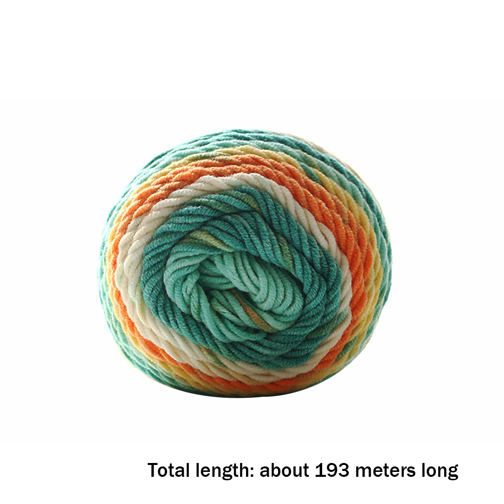 193M Rainbow Segment dyed yarn 5 Strand wool Yarn Sweater Scar DIY Handmade knitted Hat Scarf Sofa Cushion Cake Yarn