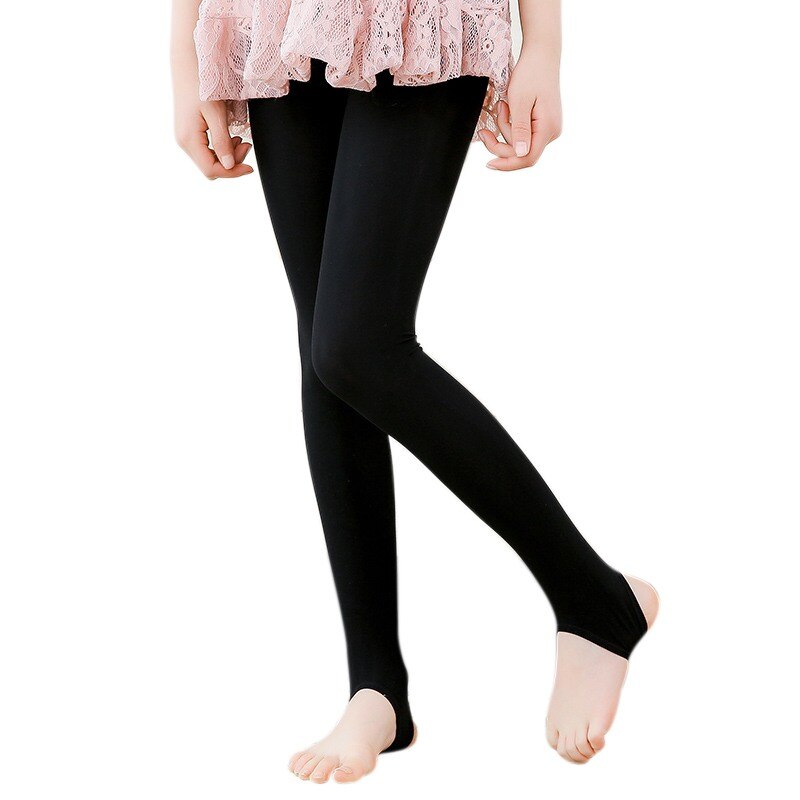 Chaussettes en acier pour enfants filles collants de couleur unie chaussettes pour enfants: Noir / 100cm