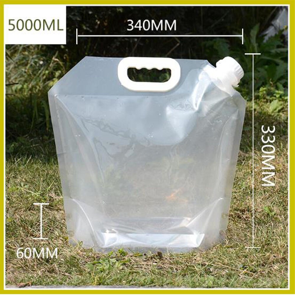 Outdoor Water Pot Tank Foldable Portable Drinking Camp Cooking Picnic BBQ Water Container Bag Carrier Car 1-5L Water Tank: 5000ML