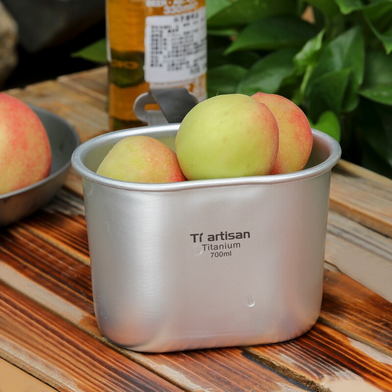 Tiartisan Outdoor Camping Aluminium Kantine Cup 700Ml Amy Kantines Cook Cup Met Inklapbare Handgreep Voor Bbq Reizen