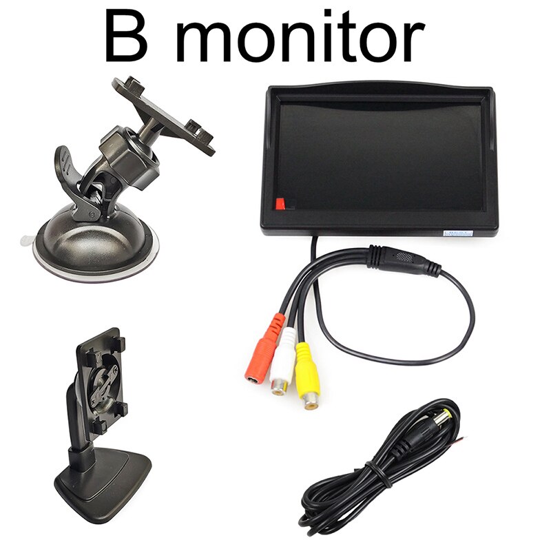 SMALUCK 5 pulgadas Monitor de coche TFT LCD de 5 "HD Digital 16:9 800*480 pantalla 2 de entrada de vídeo para cámara de visión trasera inversa DVD VCD: B monitor