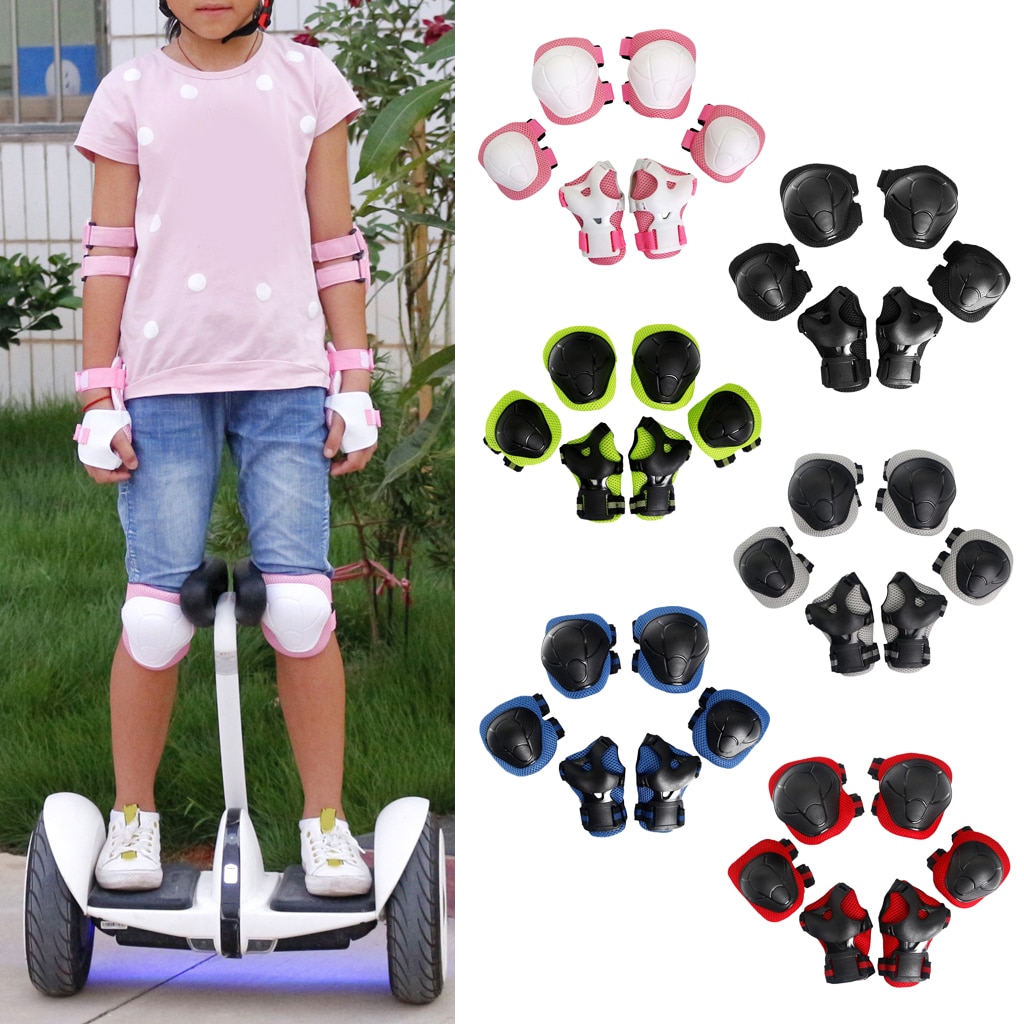 6 Pcs Kid Child Roller Skating Cycling Bicycle Skateboard Helmet Knee Wrist Guard Elbow Pad for Sports Safety Sportswear Access