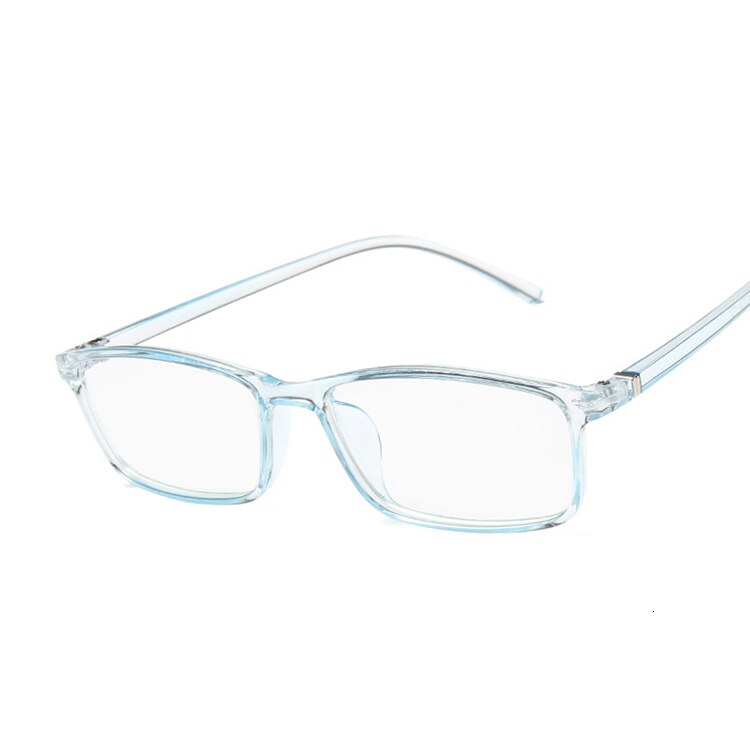 Mænd brillestel gennemsigtigt brillestel kvinder vintage firkantet klart glas briller optisk brillestel: Trans blå