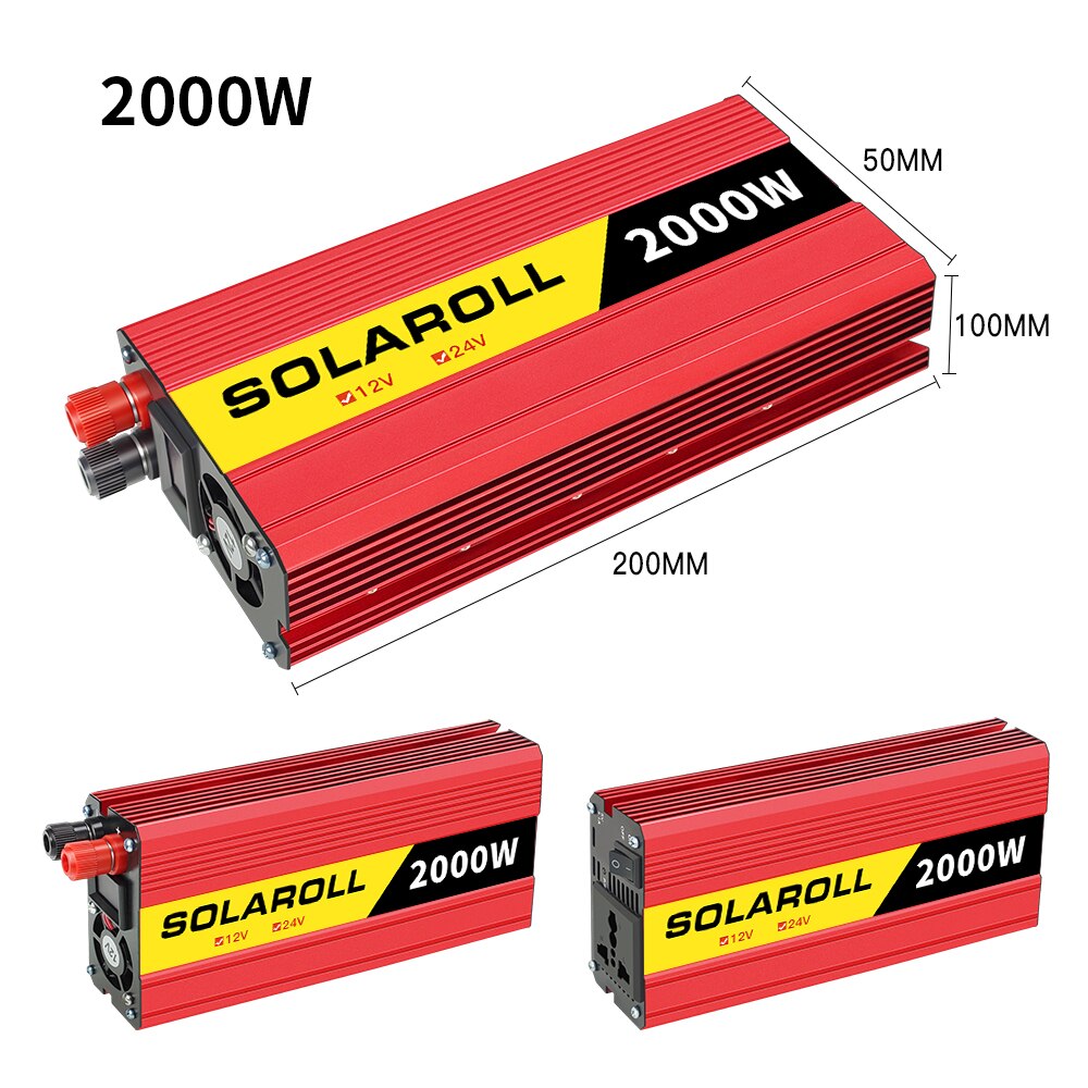 600w 1500W 2600wCar Power Inverter DC 12V to AC 220V Auto Portable Charger Converter Adapter Modified Sine Wave Universal Socket