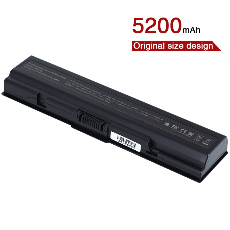 Original High Capacity Laptop Battery 6Cells PA3534 For Toshiba pa3534 pa3534u PA3534U-1BAS PA3534U-1BRS L200 L500 A300 A500