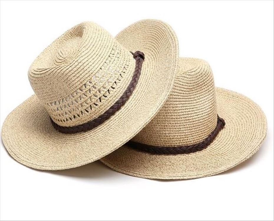 Man Straw Hat Wide Brim Beach Foldable Cap Big Bone Men Plus Size Fedora Hat 58CM 60CM 62CM