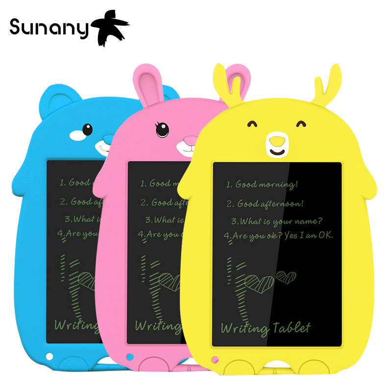 Sunany 8.5 Inch lcd writing tablet cartoon Drawing Electronic Handwriting Pad reusable eco-friendly cute kids Writing Board