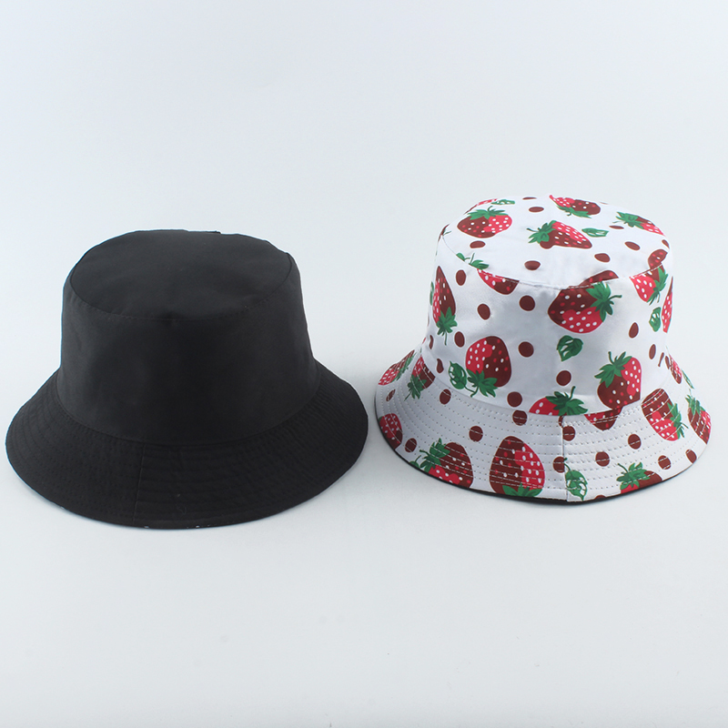 Chapeau seau imprimé Fruits fraise Kiwi ananas, pour femmes, chapeaux de soleil d&#39;été pour hommes, casquette de pêcheur Hip Hop Panama Gorros