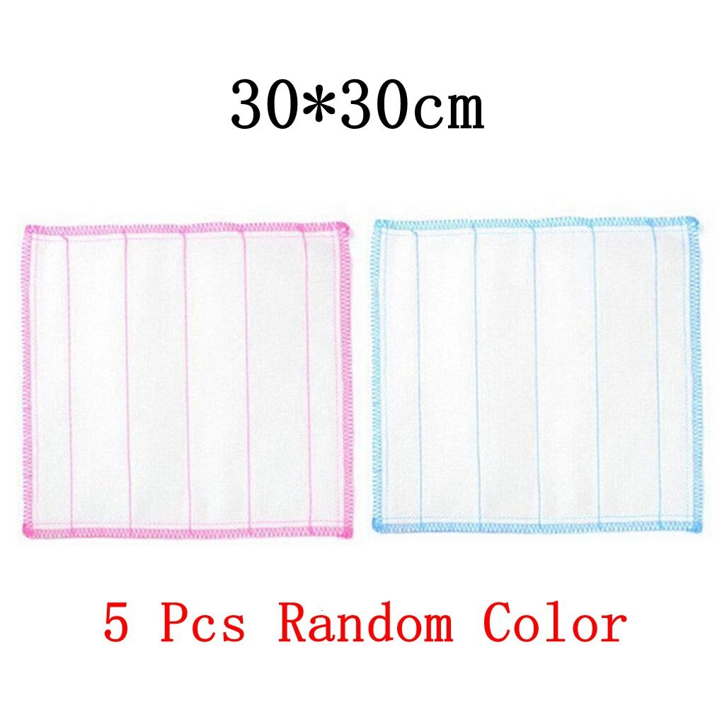 5 pièces cinq couches coton gaze absorbant plat chiffon cuisine plaque bol nettoyage serviette de lavage sans huile: NO2