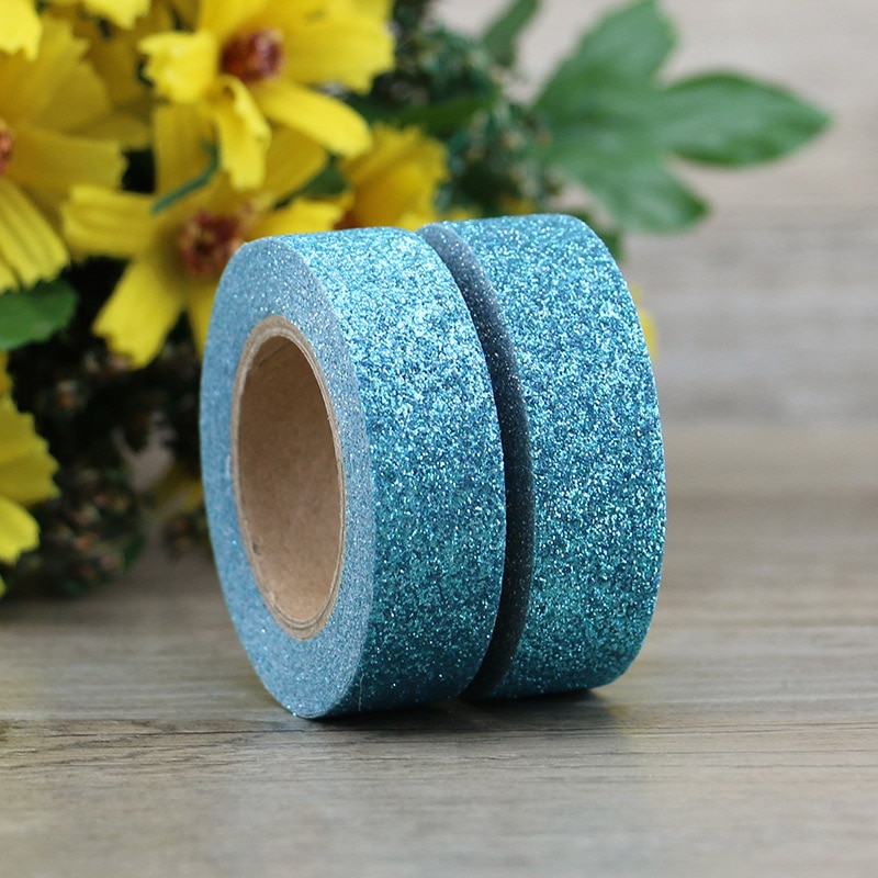 moinkerin 7 rollen Washi zelfklevende plakbanden kantband kleurrijke decoratie gekleurde plakband, glitter decoratieband, DIY scrapbook zelf zelfklevende kant tape
