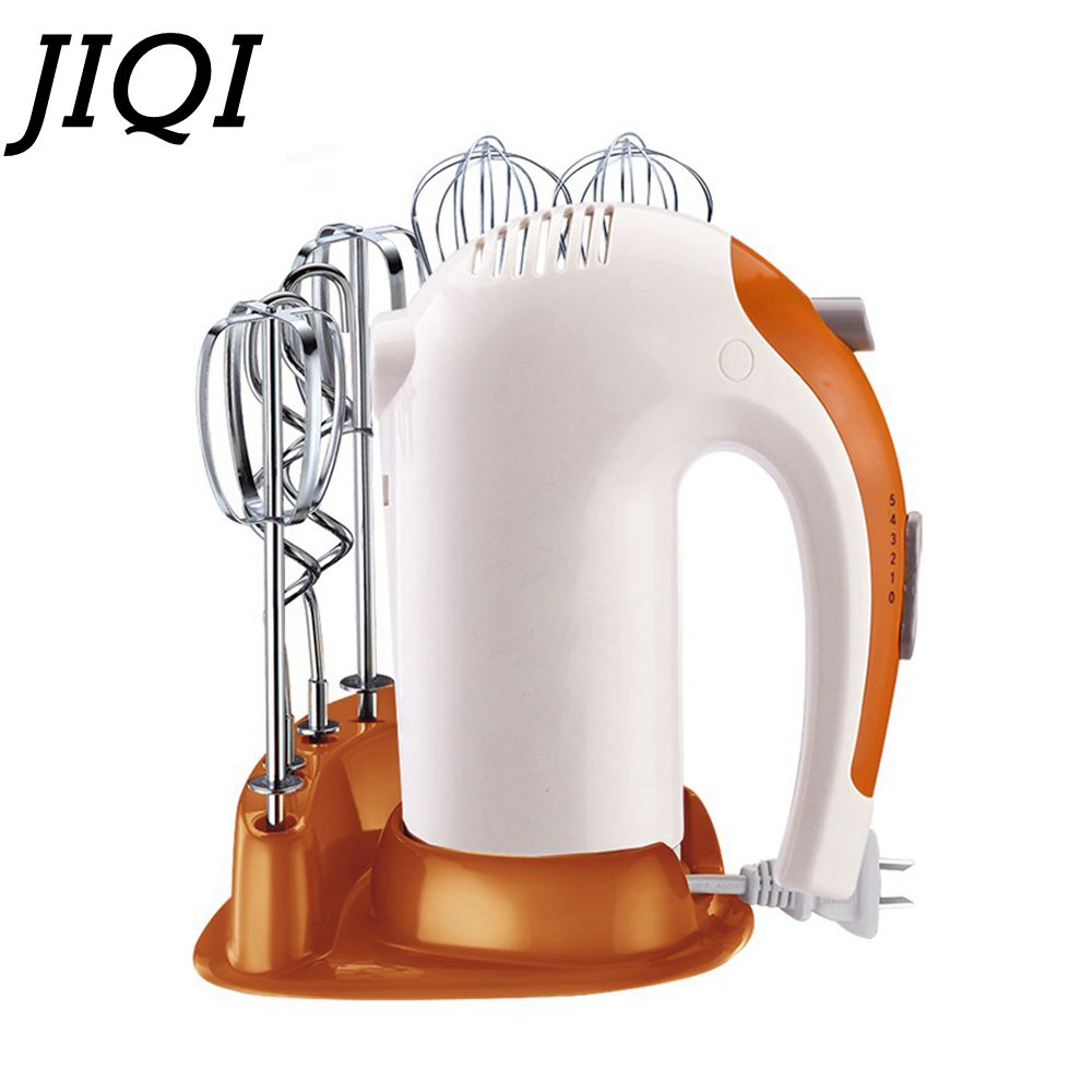 JIQI 5 Speed Electric Egg Beater Handheld Dough Mixer Portable Food Blender Cream Cake Stir Tool Cuisine Baking Processor 220V