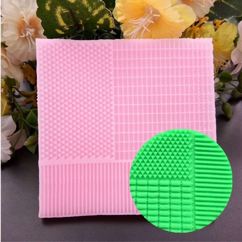 DYI Food Grade Fondant Cake Mould Waffle Cookie Lattice Lace Silica Gel Pad Stripes Texture Mold Direct Selling