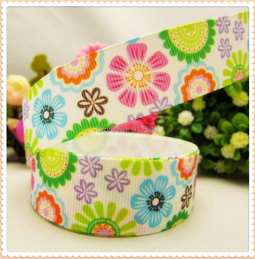 MD8146,22Mm Flower Series Gedrukt Grosgrain Lint, Handgemaakte Diy Haarbanden Boog Lint Materiaal