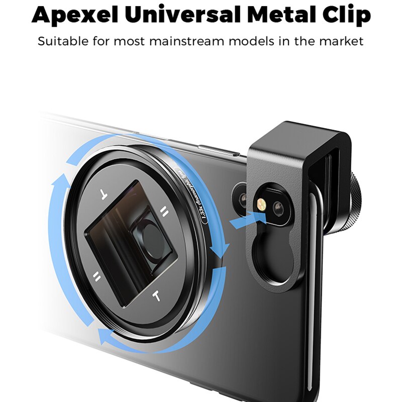 Apexel 1.33X Anamorphic Mobiele Lens 4K Uhd Breedbeeld Film Lens Vlog Vervorming Lenzen Voor Iphone Samsung Smartphones