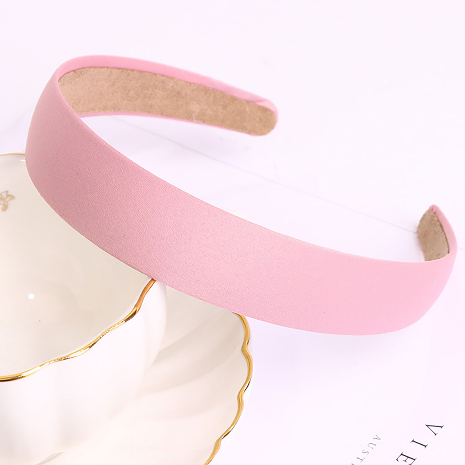 Faixa de cabelo coberta de cetim, faixa de cabelo lisa, fita antiderrapante, faixa de cabelo para mulheres, meninas, acessórios de cabelo diy, faixa tiara
