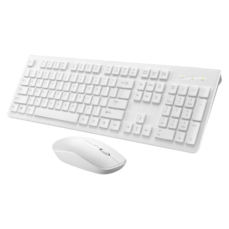 Rechargeable Wireless Keyboard And Mouse Ergonomic Mice Keyboard Mouse Set 35EA: White