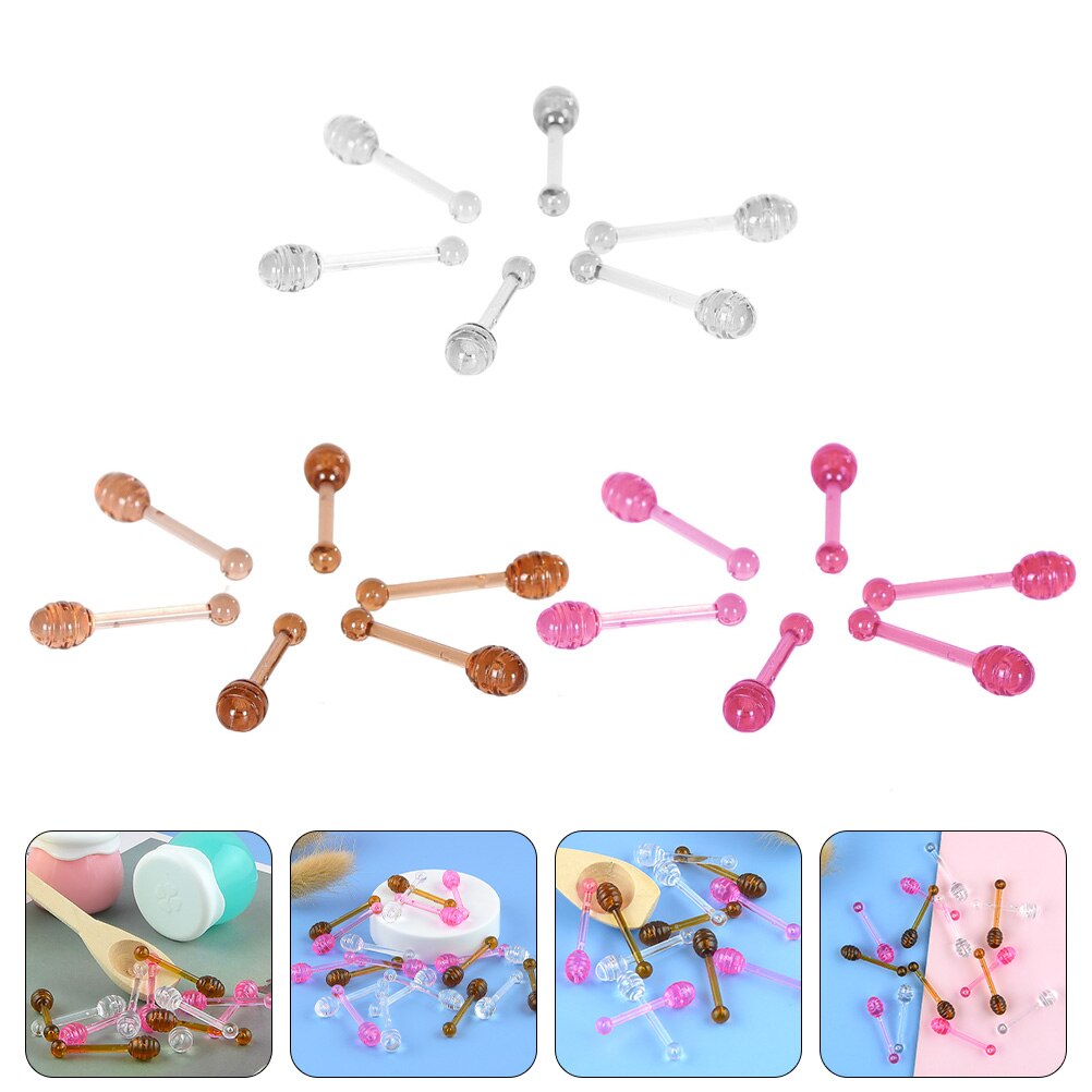 30pcs Portable Plastic Lip Applicators Lip Balm Sticks Applicators Lip Mask Spoons for Salon
