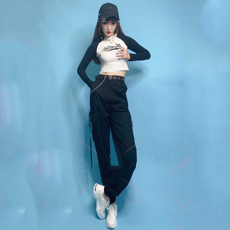 Ropa de competición de grupo de baile callejero de Hip Hop, trajes de baile de Jazz femenino, atuendo Rave, ropa moderna para mujeres DNV13318