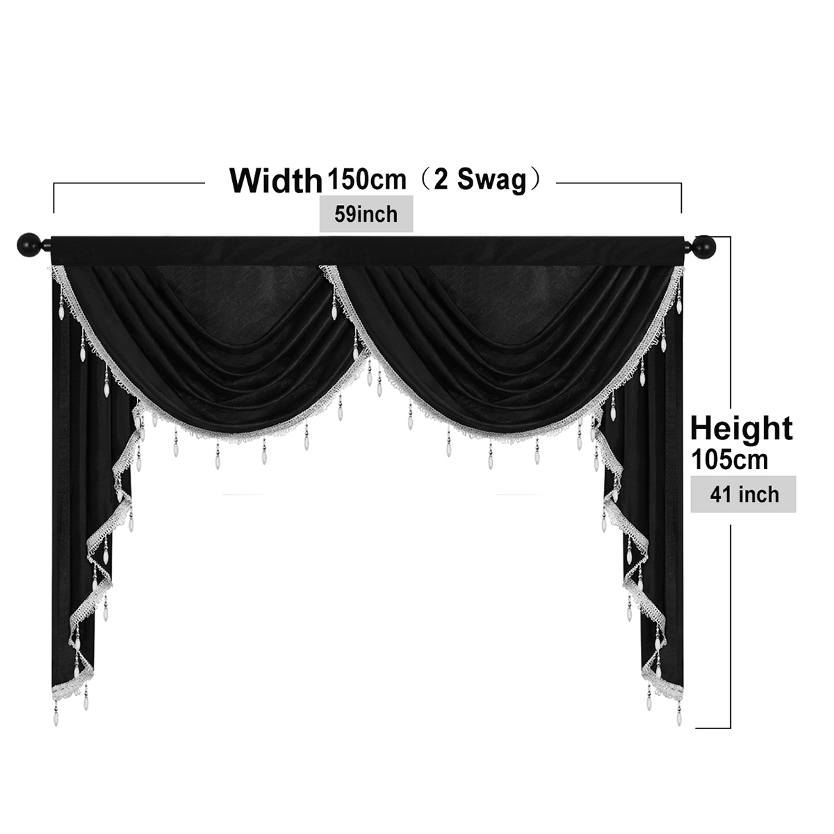Rideau de cantonnière en tissu velours de style européen, cantonnière en tissu velours italien pour la décoration intérieure, poche la plus récente, divers documents au choix, cascade, 1PC