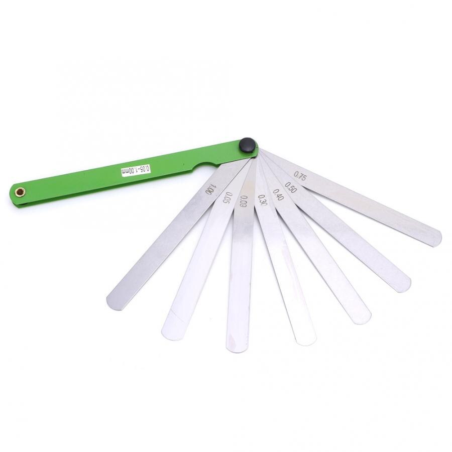 10pcs Calibre 150 milímetros Gap Filler Feeler Medidor 14 Lâminas Métricas 0.05-1mm de Espessura Ferramenta de Medição 0.05 -1mm