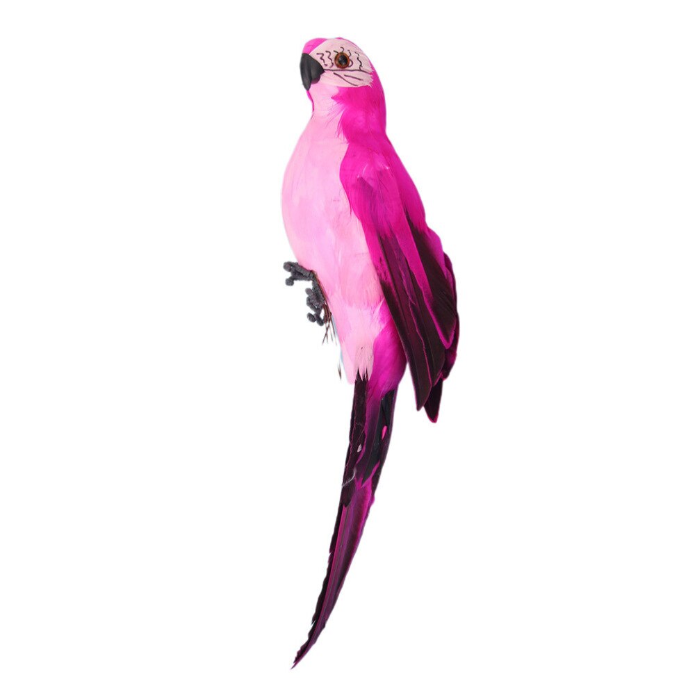 Pluma de loro Artificial, accesorios de jardinería, adorno para manualidades, adorno para aves, modelo de loro (rosado)