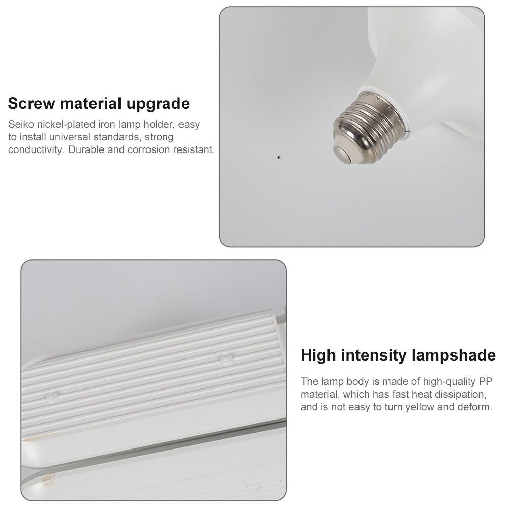 Folding LED Garage Light Bulb Fan Shape Indoor Ceiling Home Shop Workshop Lamp utility and recreation rooms, storage rooms, barn