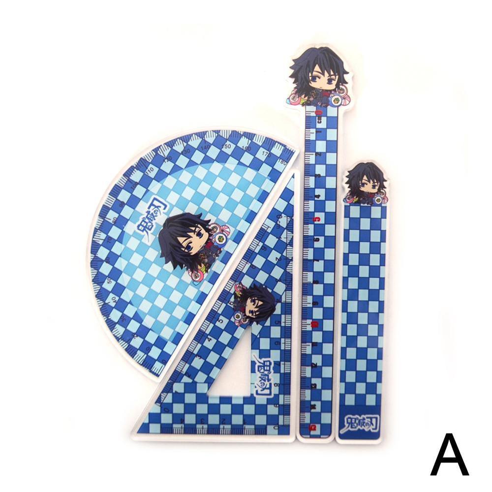 4pcs/ Set Of Art Painting Template Ruler Puzzle Stationery Children'S Ruler Stationery Cartoon Office Figure Drawing Suppli Q5W1: A