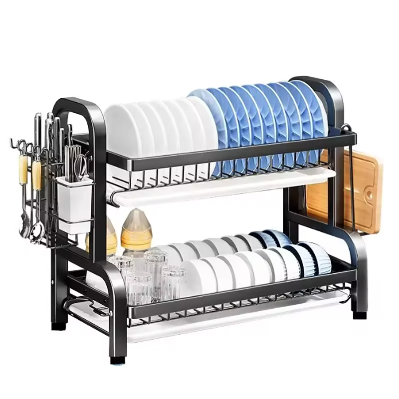 2Tier Rustproof Dish Drying Rack With Drainboard U... – Grandado