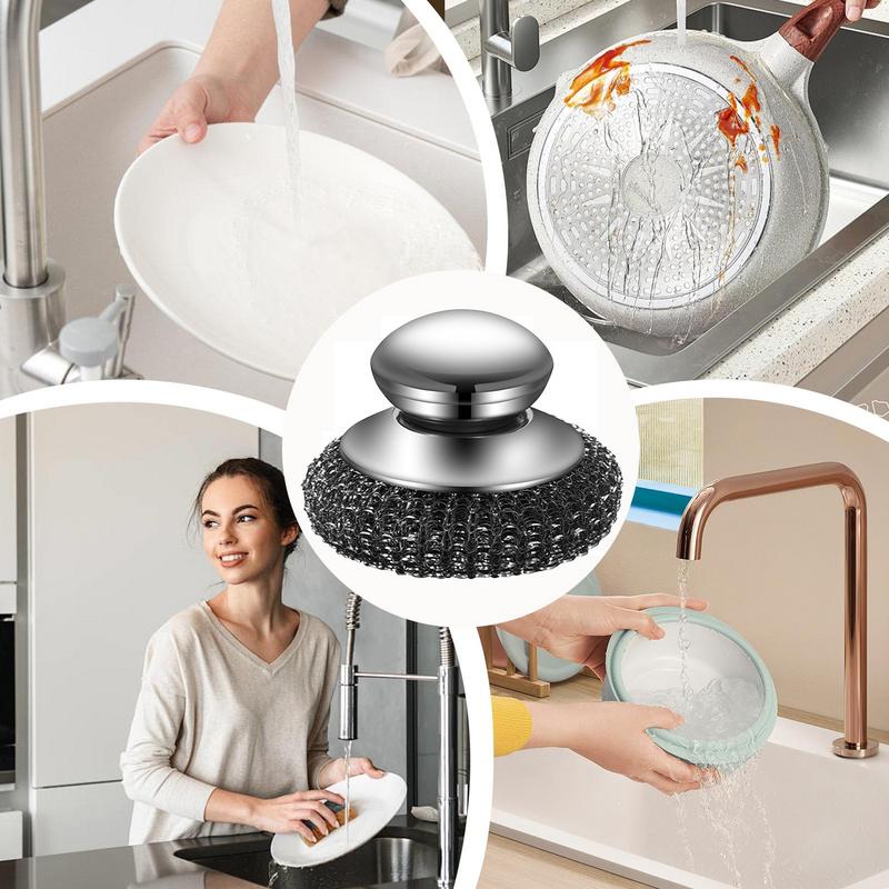 Oppvaskmaskin i rustfritt stål med håndtak oppvaskmaskin i ull kraftig skrubbeverktøy i stålull skrubbing i rustfritt stål