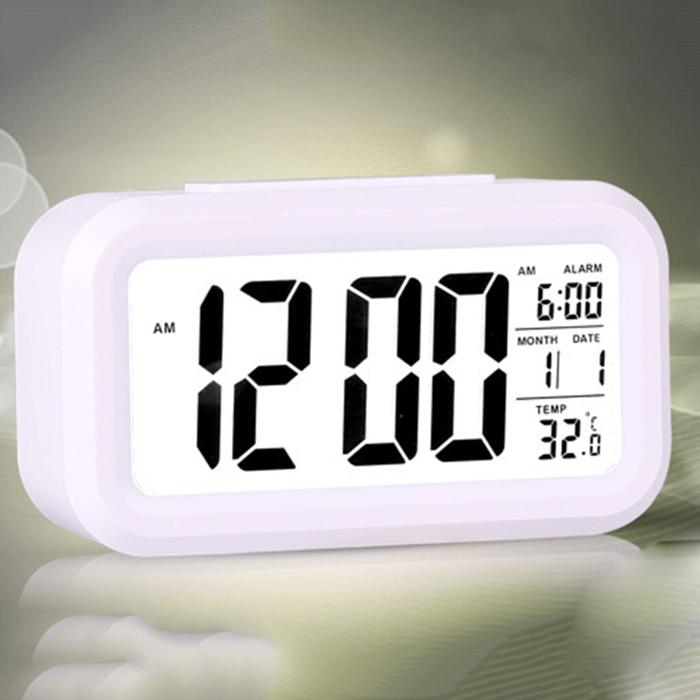 Electric Desktop Clock Electronic Alarm Digital Big LED Screen Clock Data Time Calendar Desk Watch