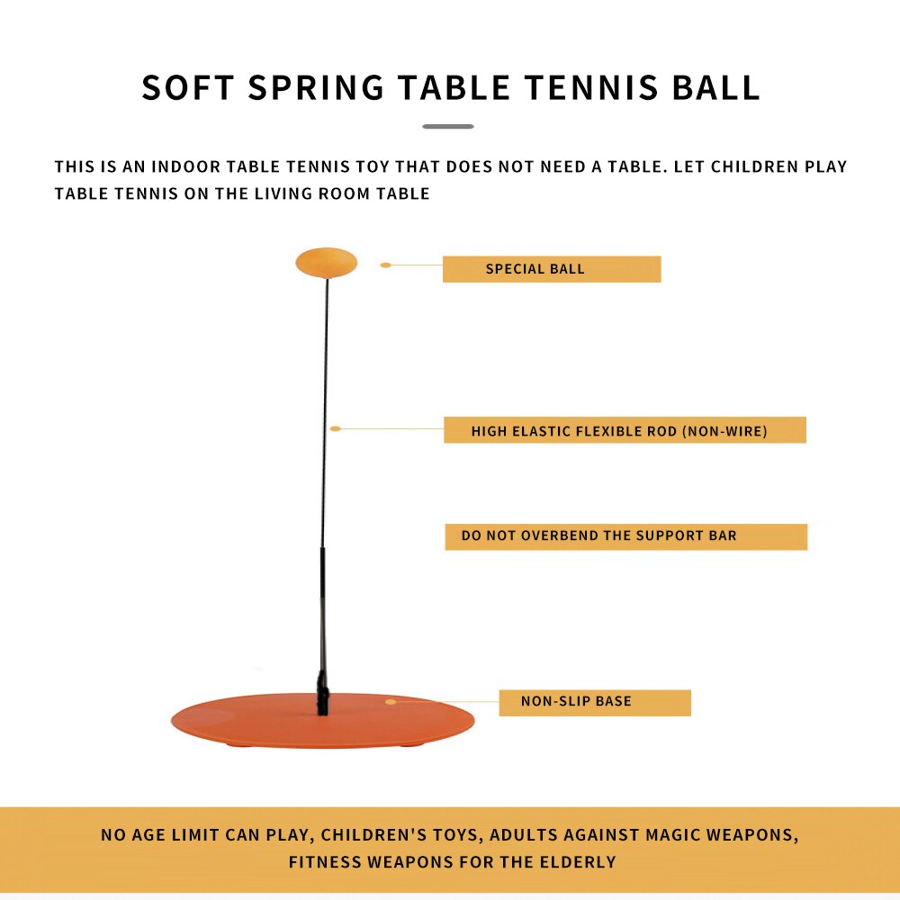 Balle élastique d'entraînement de tige élastique d'entraîneur de Tennis de Table d'axe mou avec le jeu de Sports de décompression de loisirs