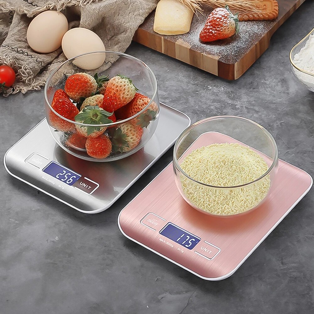 Báscula Digital de cocina para el hogar, balanza electrónica de acero inoxidable, herramientas de medición de peso g/kg/lb/oz/ml