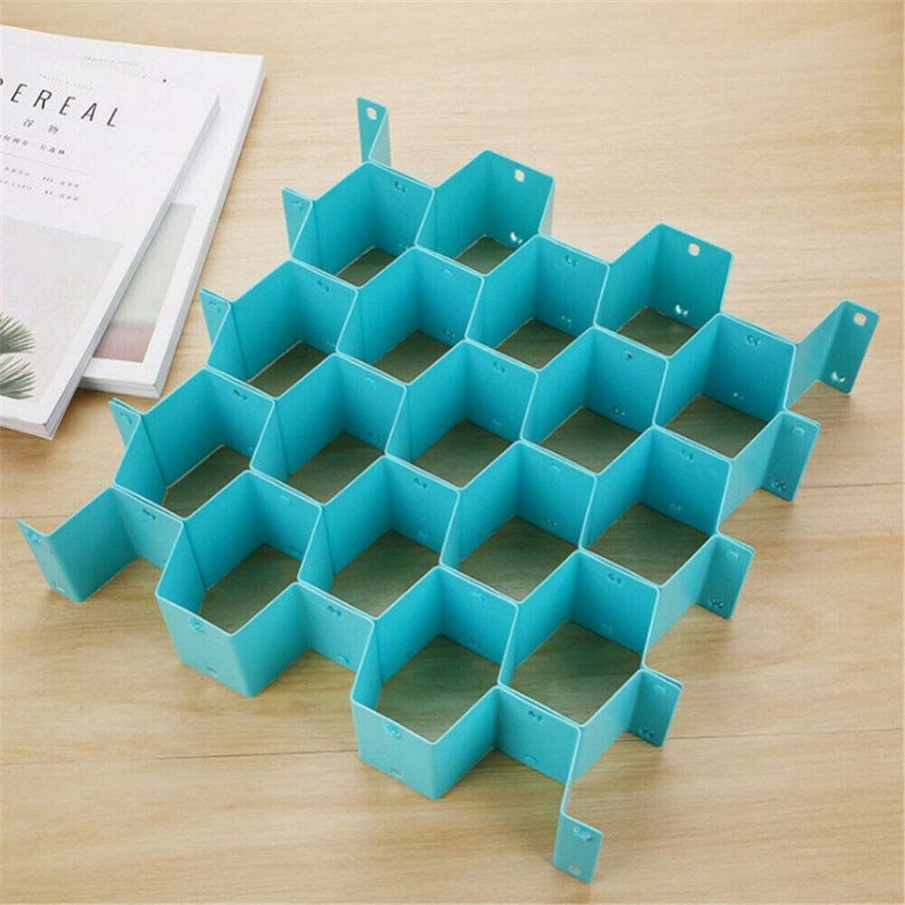Schublade Waben Schindel Partition Teiler Kasten Separator DIY Netz Lagerung Organizer Zell Sortierung Höschen Socken: A blau