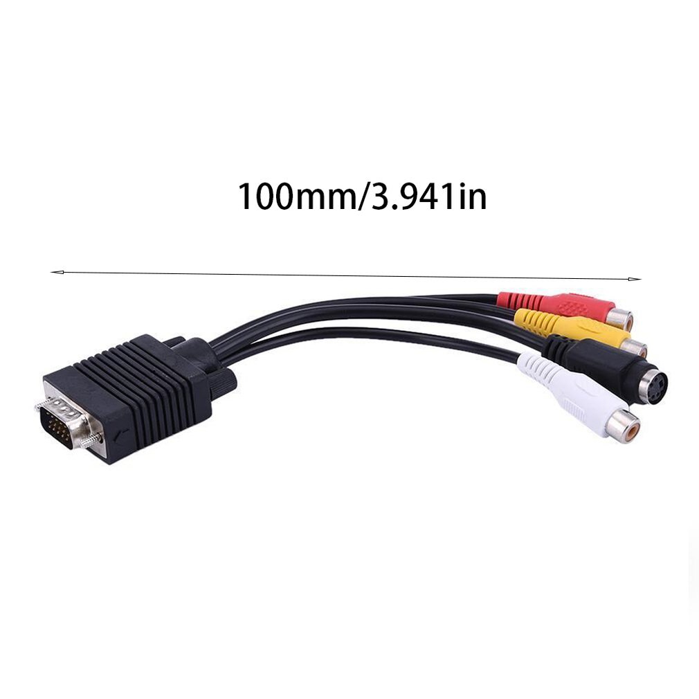 VGA SVGA TO S-Video 3 RCA Composite AV TV Out Converter Adapter Cable PC Cord Standard Sub-D VGA Input