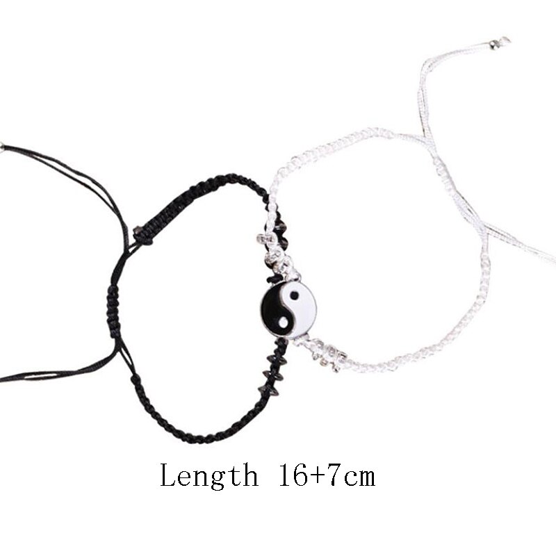 1Pair Couple Bracelet Chinese Retro Tai Chi Gossip Banish Bad Luck Hand Woven Rope BFF Best Friend Friendship Jewelry