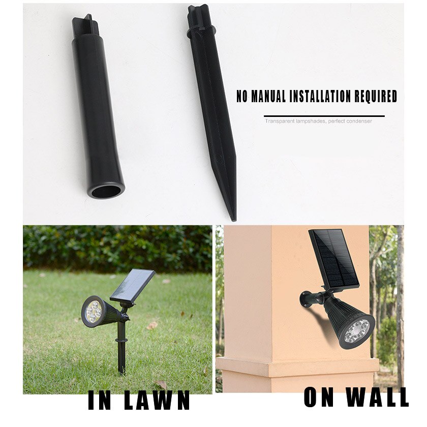Foco Solar LED para cultivo de plantas, luz de inundación para jardín al aire libre, de 4 colores lámpara de pared, luz de paisaje para decoración de Patio,