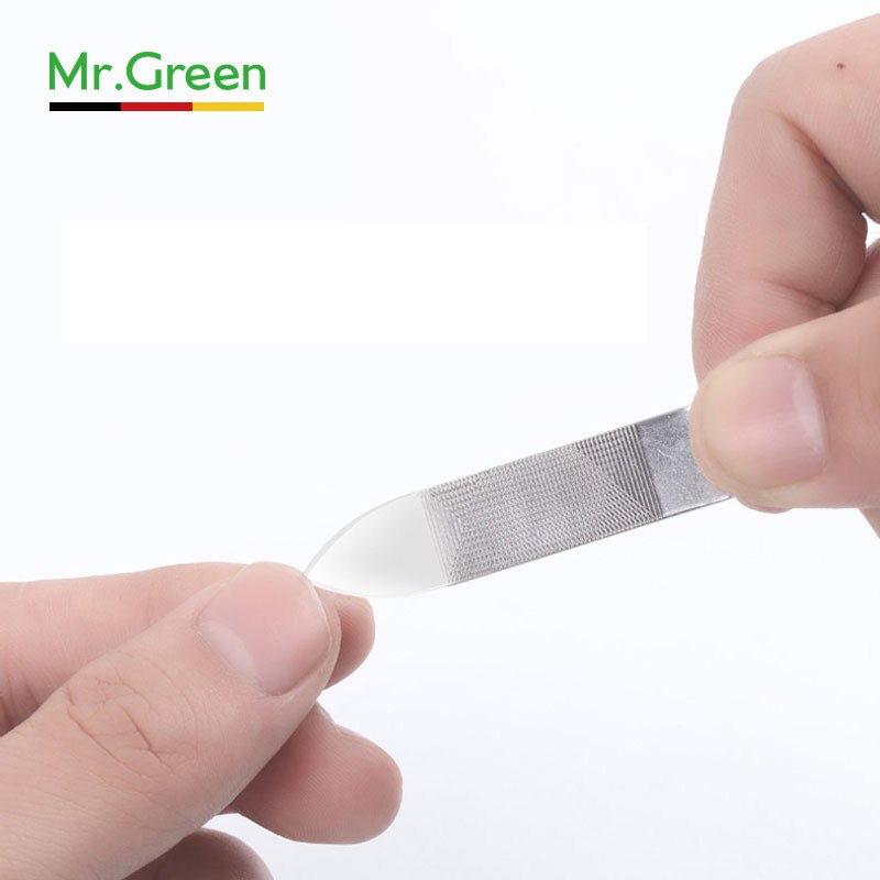 Mr Green Rvs Nagelvijl met Anti-slip Handvat en Leather Case, dubbelzijdig en Bestanden Nagels voor Mannen en Vrouw