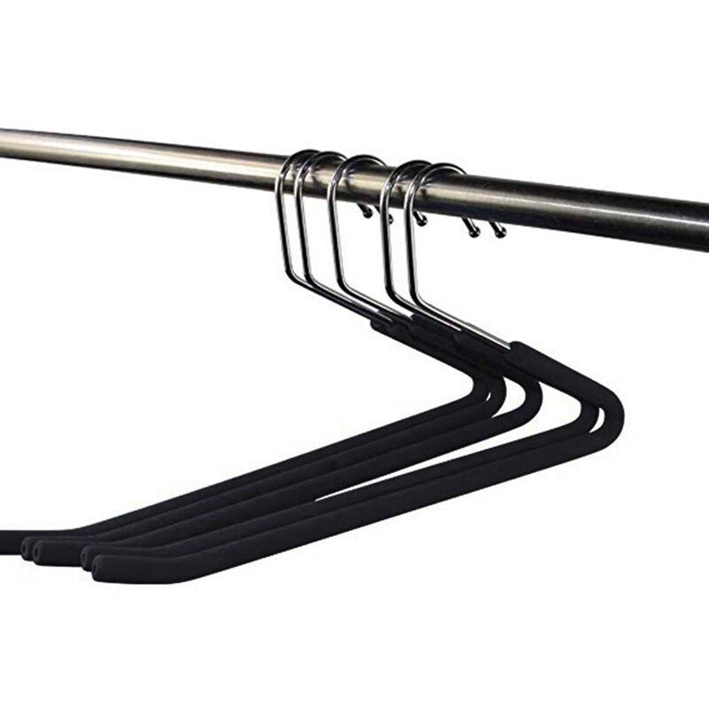 Perchas de pantalón de extremo abierto, colgador de pantalón suelto con revestimiento de espuma antideslizante, color negro, 5 paquetes