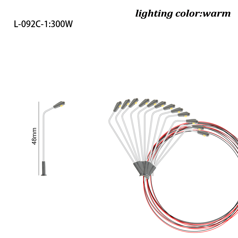 1:100-500 Scale Model LED 3V Street Lamp Lighting Single Head Train Layout Landscape: Red