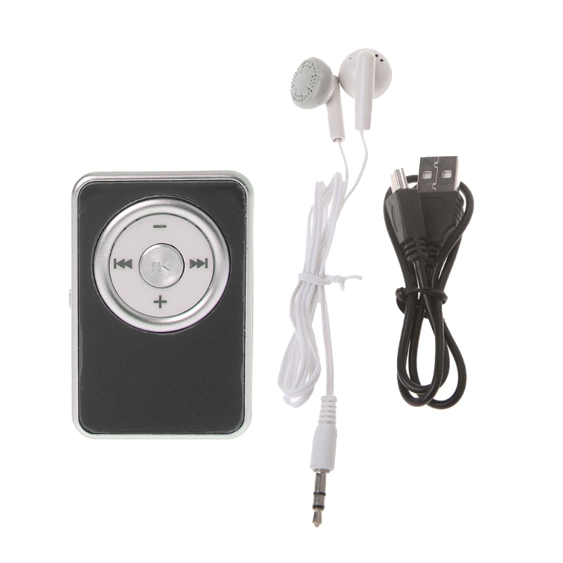Mini Clip Muziek Media MP3 Speler Ondersteuning TF Micro Sd-kaart Met Oortelefoon USB Kabel #221