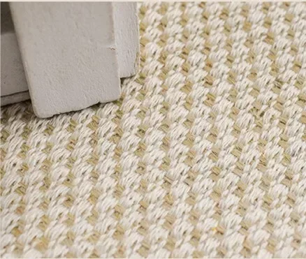 Jutestoff i metervare til teunderlag, møbeltrekk, duk, søm, mykt, tykt tekstil, slitesterkt, pustende, stripemønster