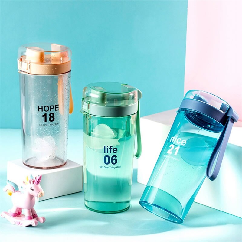 400ml rørende vannflaske plast lekkasjesikker kaffe melk te drikke vannkoker bærbar sport reise protein shaker drinkware