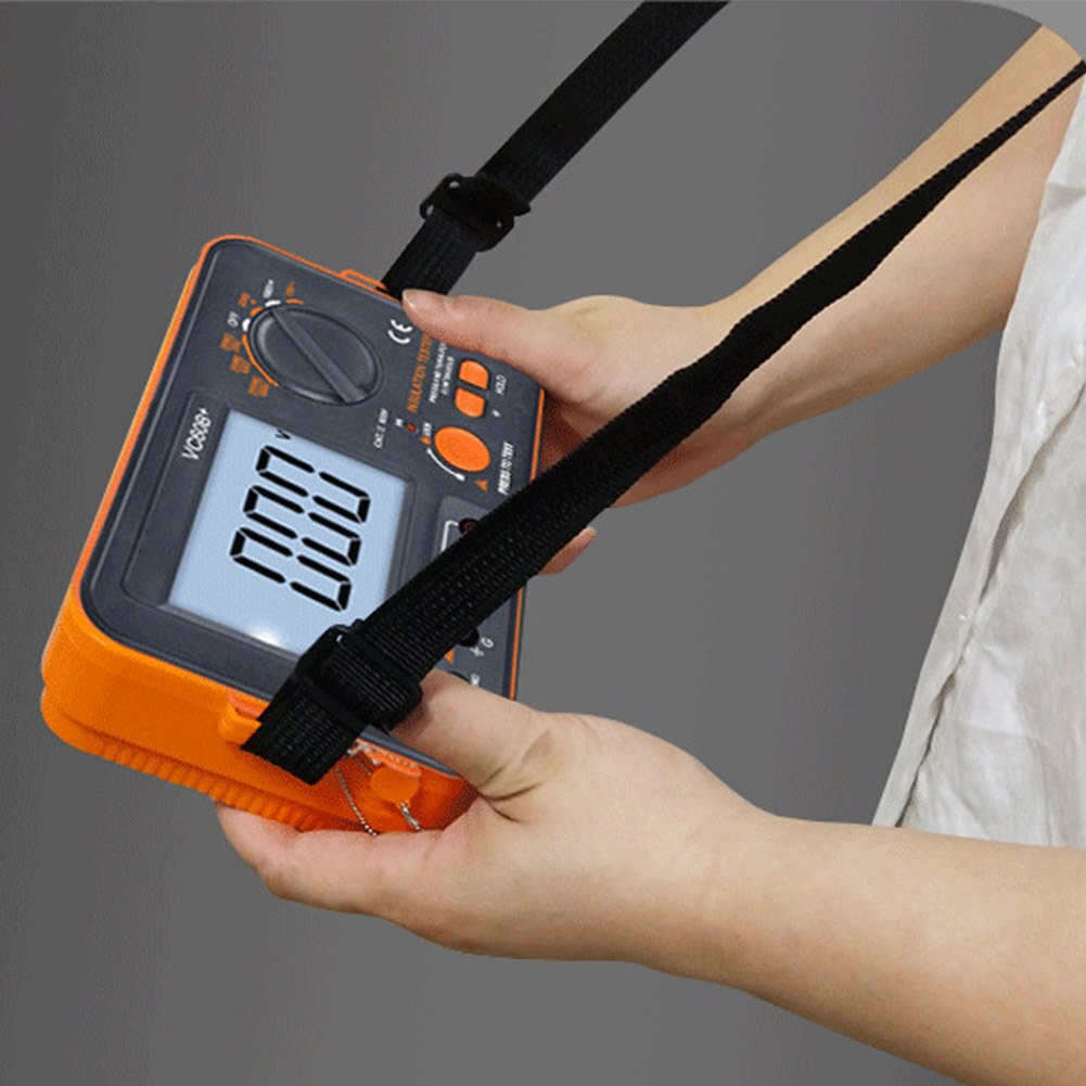 With Test Lead DCV ACV Meter Digital Display Insulation Resistance Tester Plastic Backlight Megohmmeter Easy Read