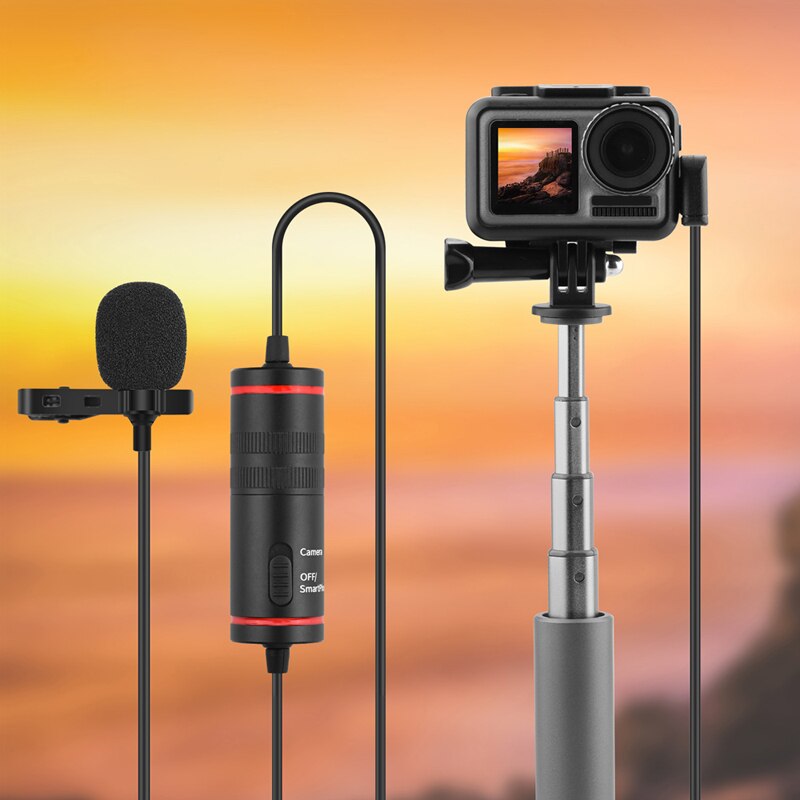 3.5mm o videoinspelning lapel mikrofon för telefon android mac vlog mic för osmo actionkamera videokamera inspelare