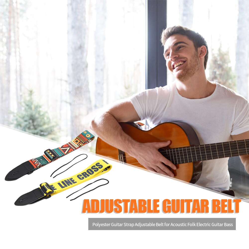 Polyester Gitaarband Verstelbare Riem Met Pu Leer Grandado